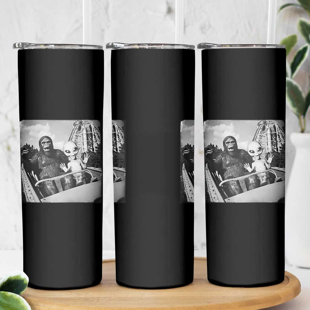 Funny Bigfoot Alien Skinny Tumbler Sasquatch UFO Coaster - Wonder Print Shop