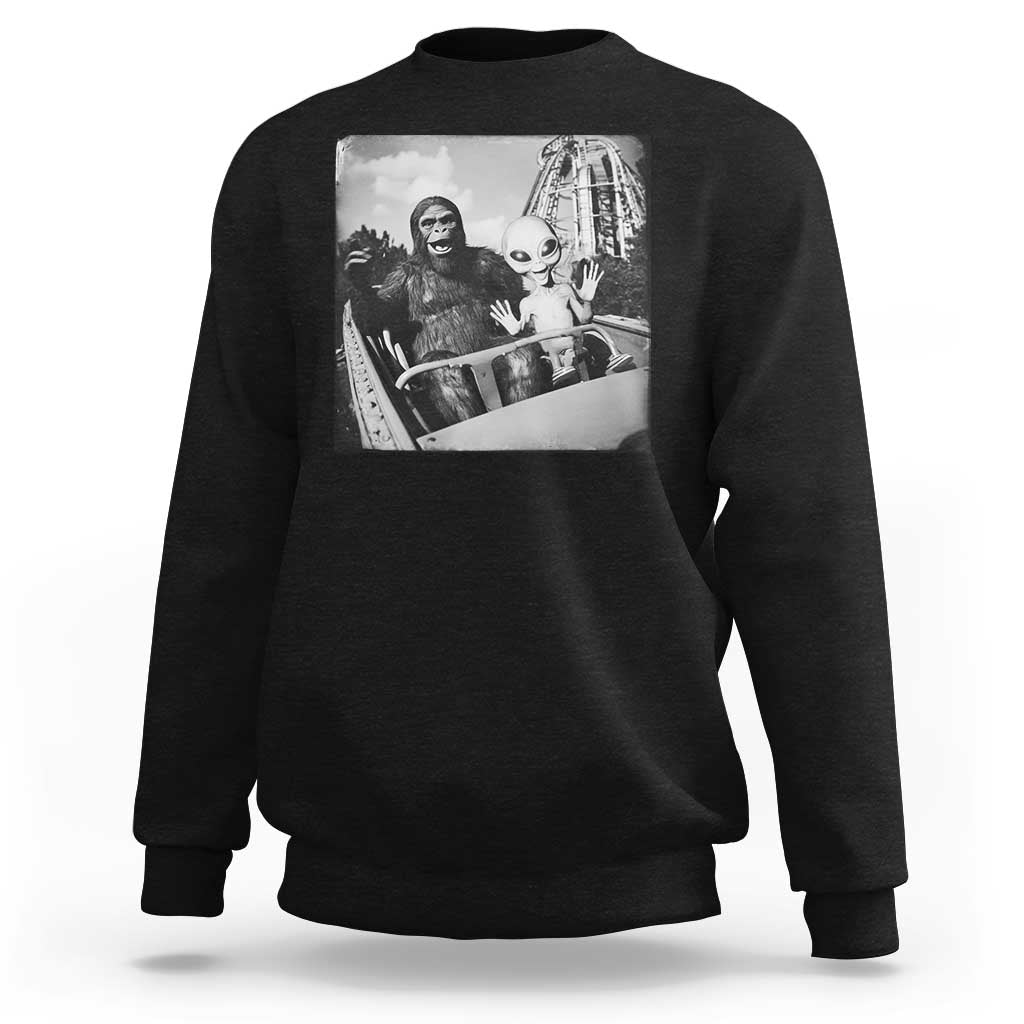 Funny Bigfoot Alien Sweatshirt Sasquatch UFO Coaster - Wonder Print Shop