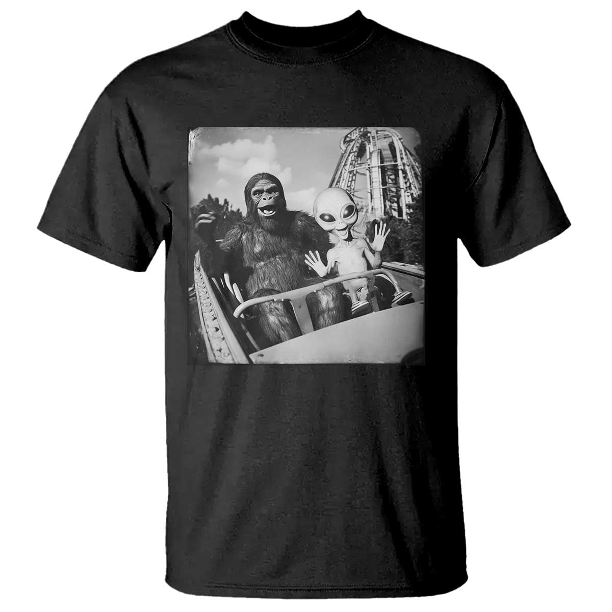 Funny Bigfoot Alien T Shirt Sasquatch UFO Coaster - Wonder Print Shop