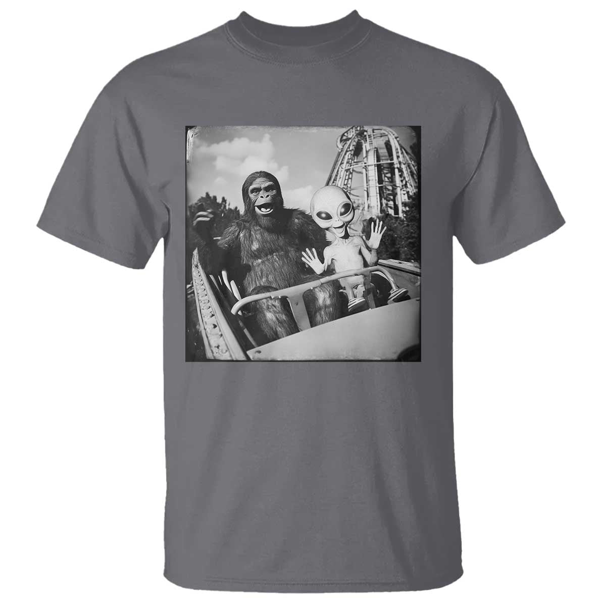 Funny Bigfoot Alien T Shirt Sasquatch UFO Coaster - Wonder Print Shop