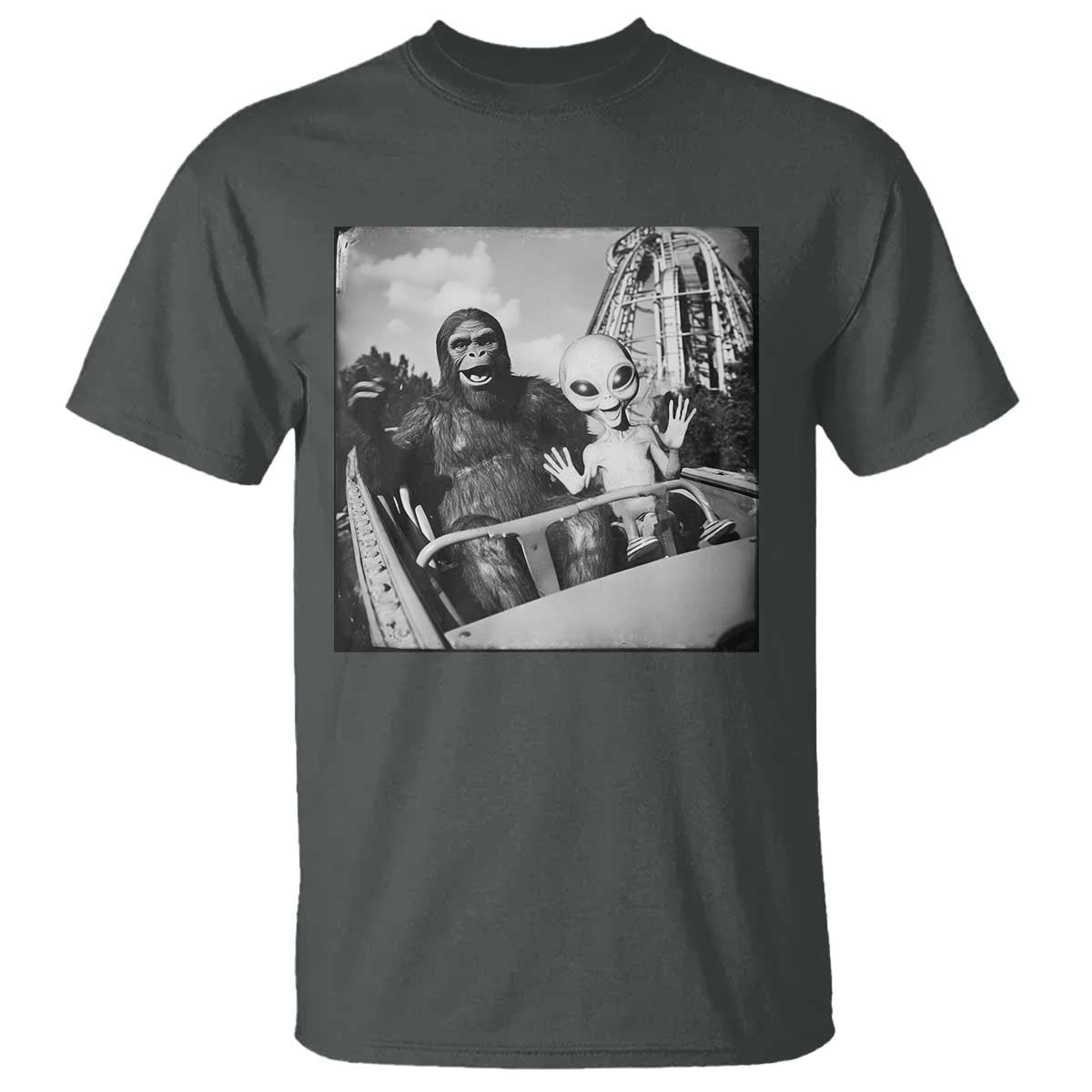 Funny Bigfoot Alien T Shirt Sasquatch UFO Coaster - Wonder Print Shop