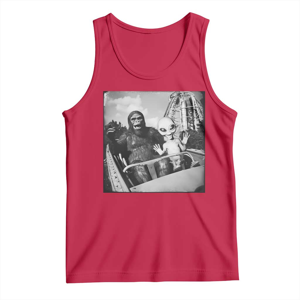 Funny Bigfoot Alien Tank Top Sasquatch UFO Coaster - Wonder Print Shop