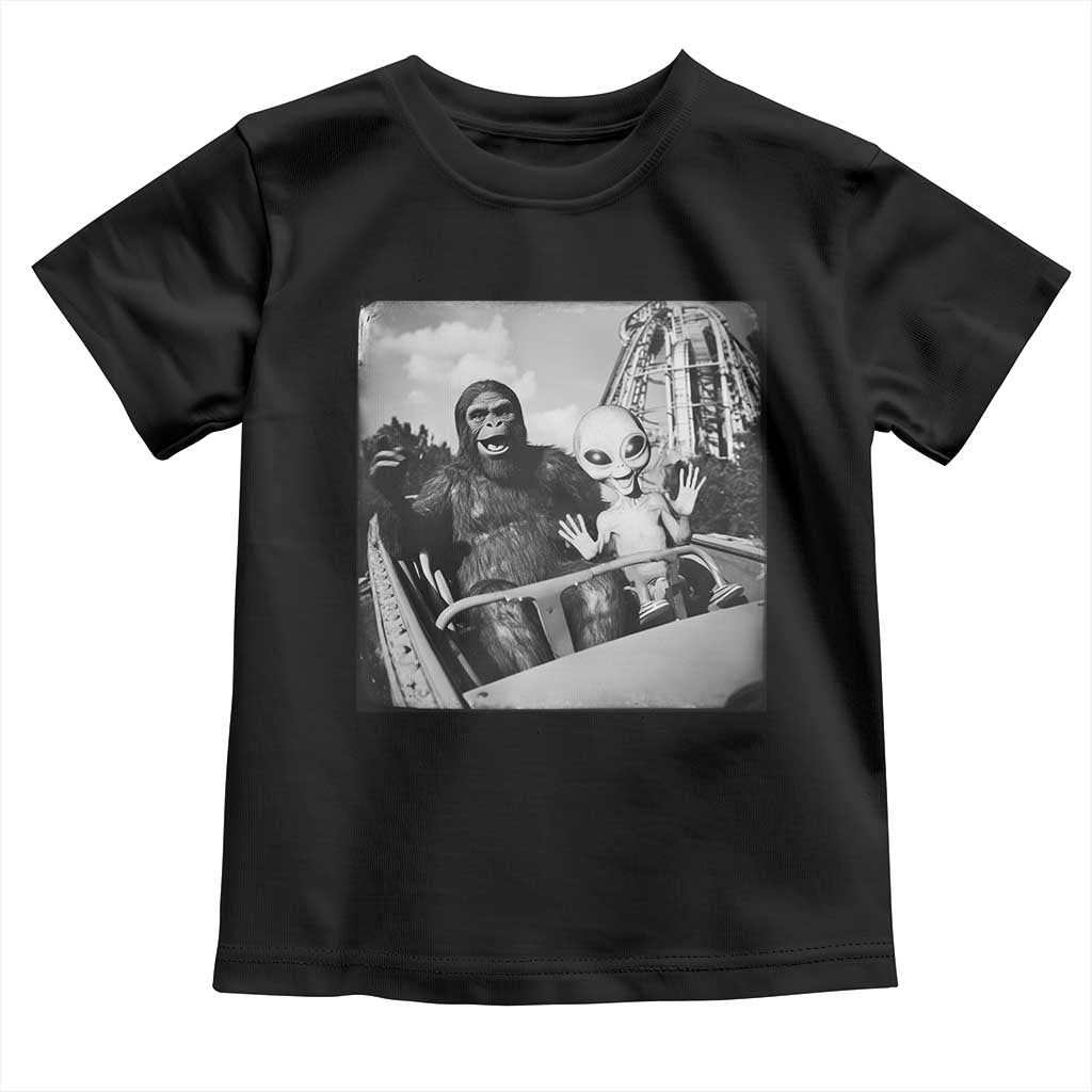 Funny Bigfoot Alien Toddler T Shirt Sasquatch UFO Coaster - Wonder Print Shop