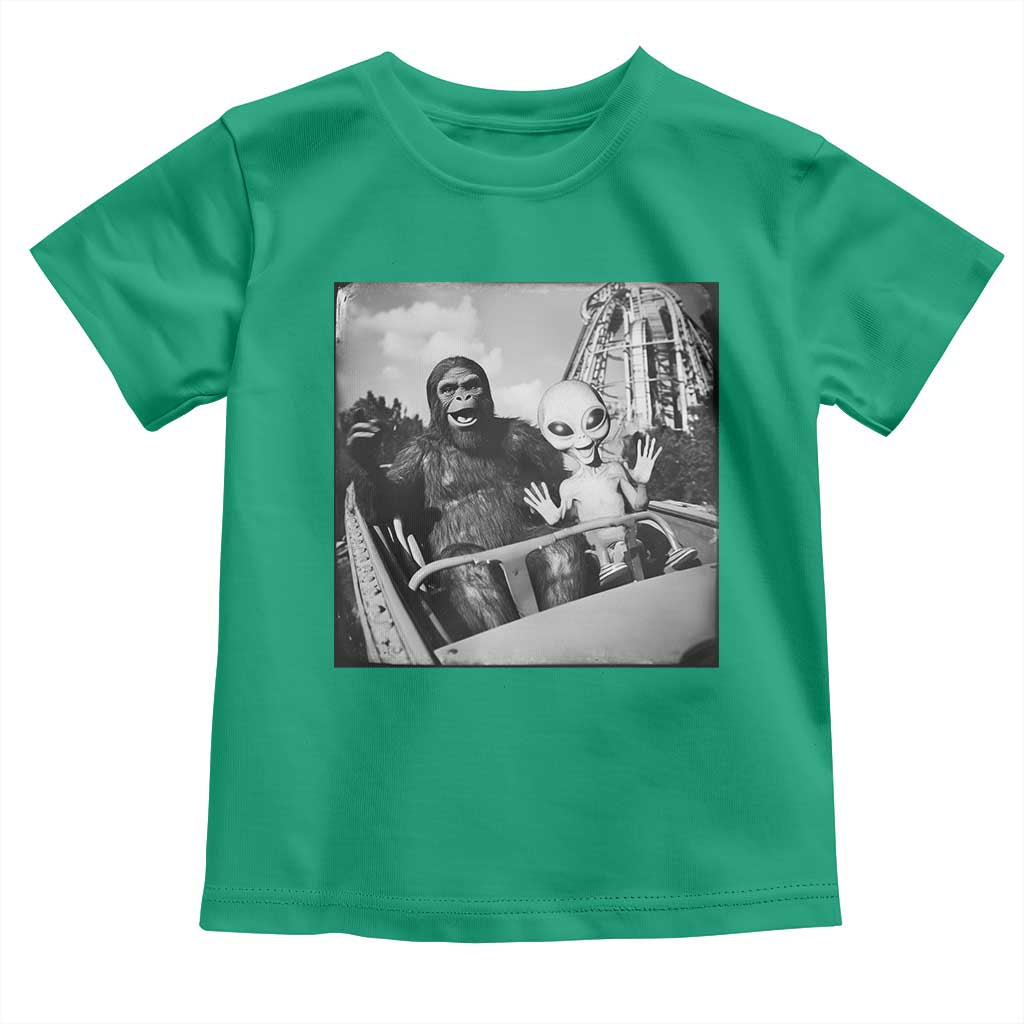 Funny Bigfoot Alien Toddler T Shirt Sasquatch UFO Coaster - Wonder Print Shop