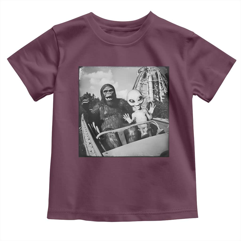 Funny Bigfoot Alien Toddler T Shirt Sasquatch UFO Coaster - Wonder Print Shop