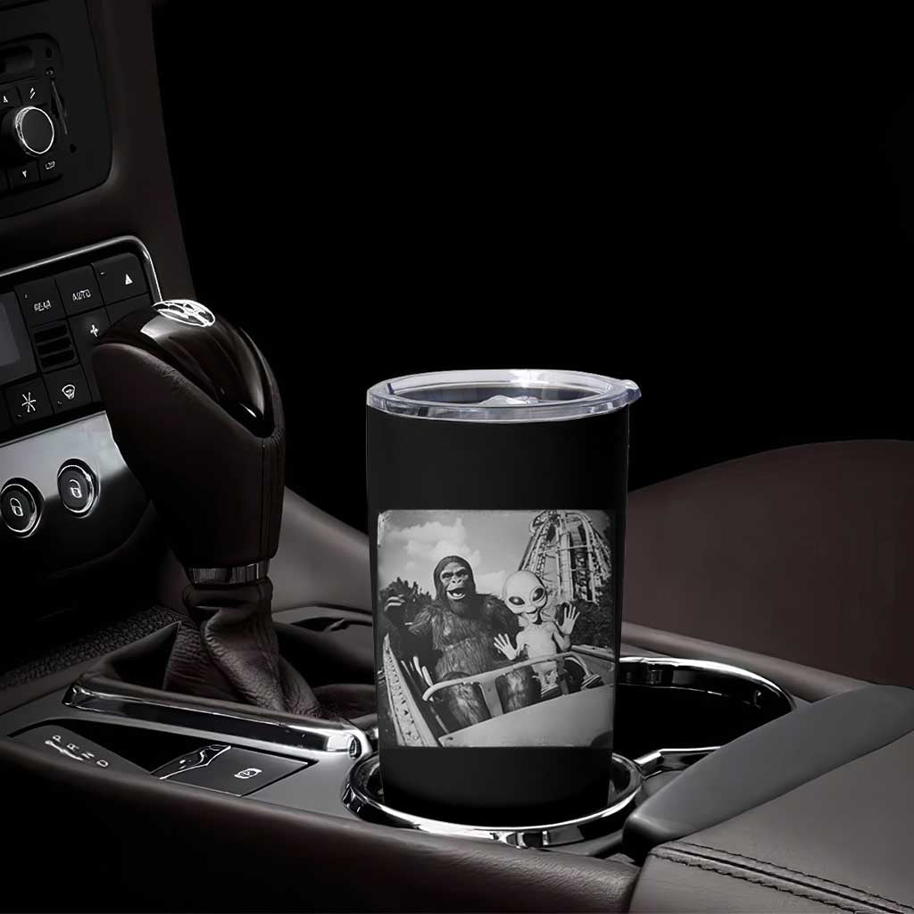 Funny Bigfoot Alien Tumbler Cup Sasquatch UFO Coaster - Wonder Print Shop