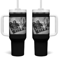 Funny Bigfoot Alien Tumbler With Handle Sasquatch UFO Coaster - Wonder Print Shop