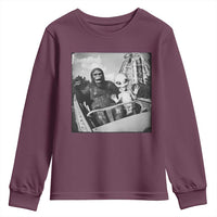 Funny Bigfoot Alien Youth Sweatshirt Sasquatch UFO Coaster - Wonder Print Shop