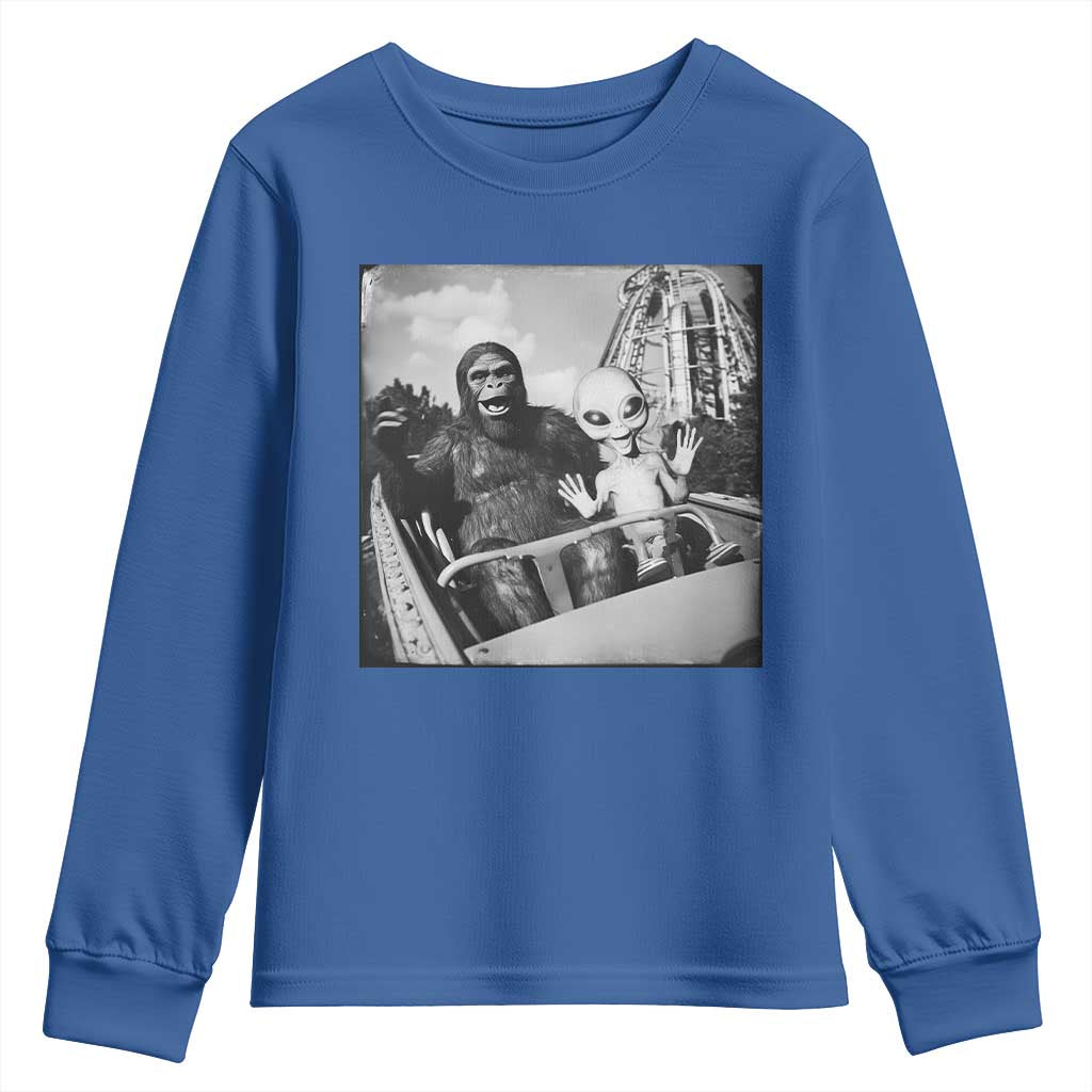 Funny Bigfoot Alien Youth Sweatshirt Sasquatch UFO Coaster - Wonder Print Shop