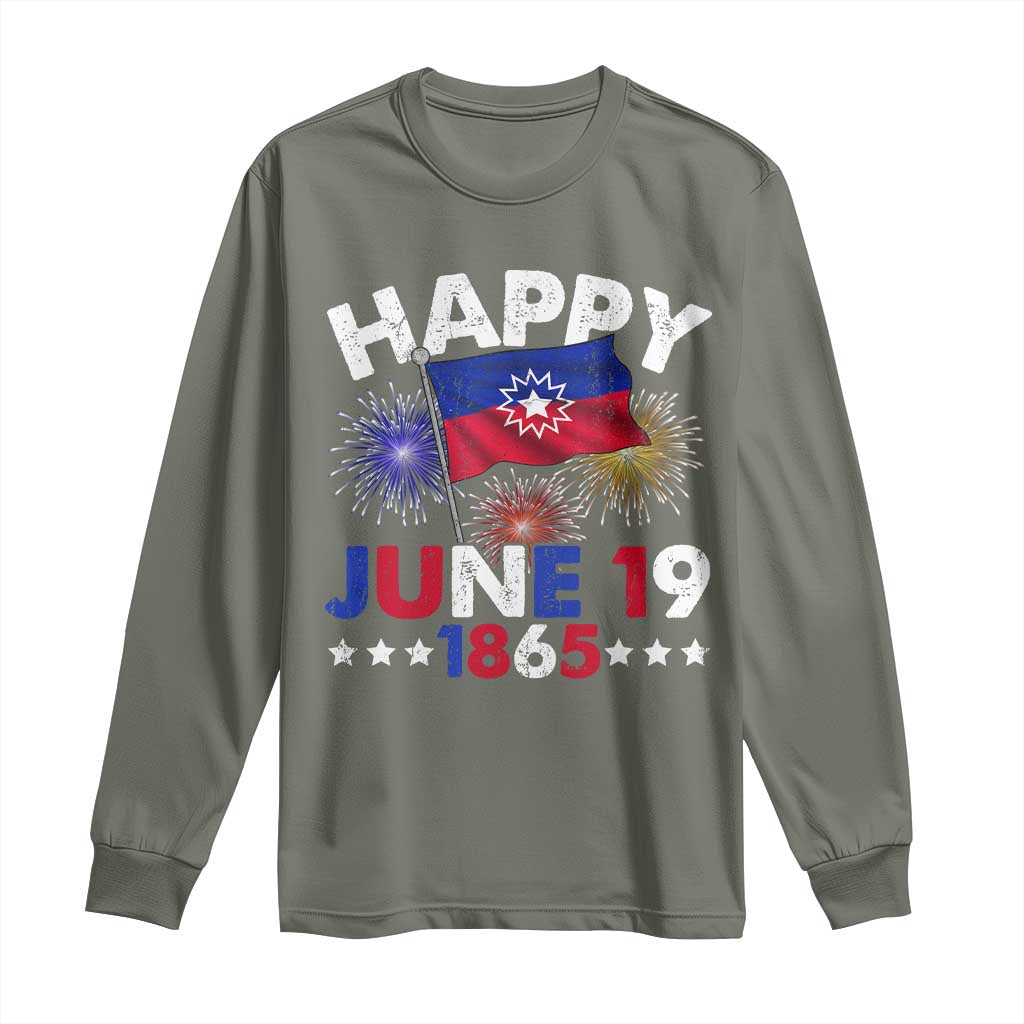 Juneteenth Flag Long Sleeve Shirt Black Freedom Black History June 19 1865