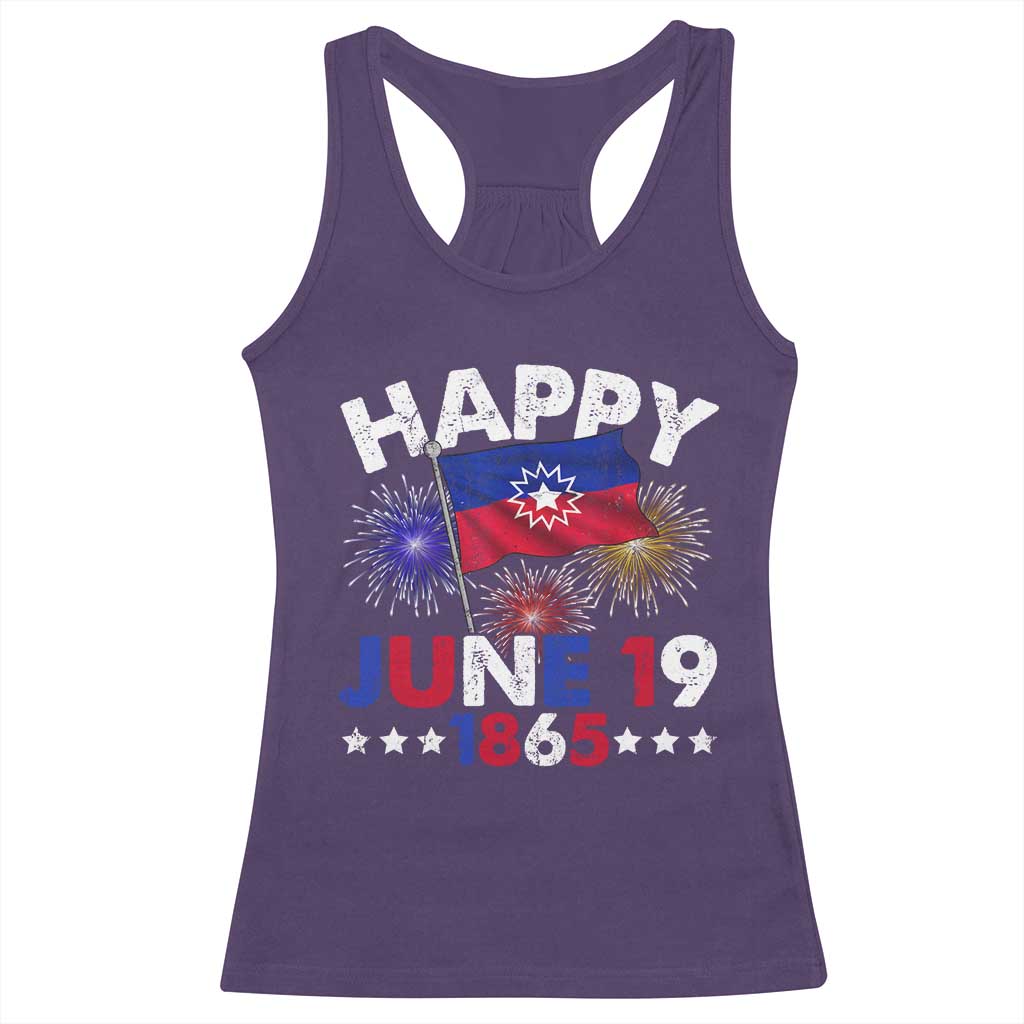 Juneteenth Flag Racerback Tank Top Black Freedom Black History June 19 1865