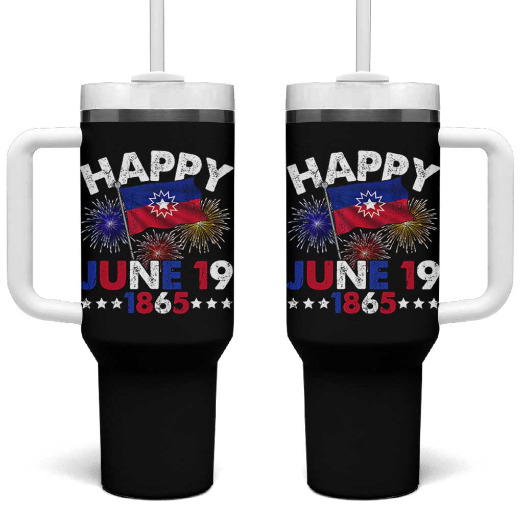 Juneteenth Flag Tumbler With Handle Black Freedom Black History June 19 1865