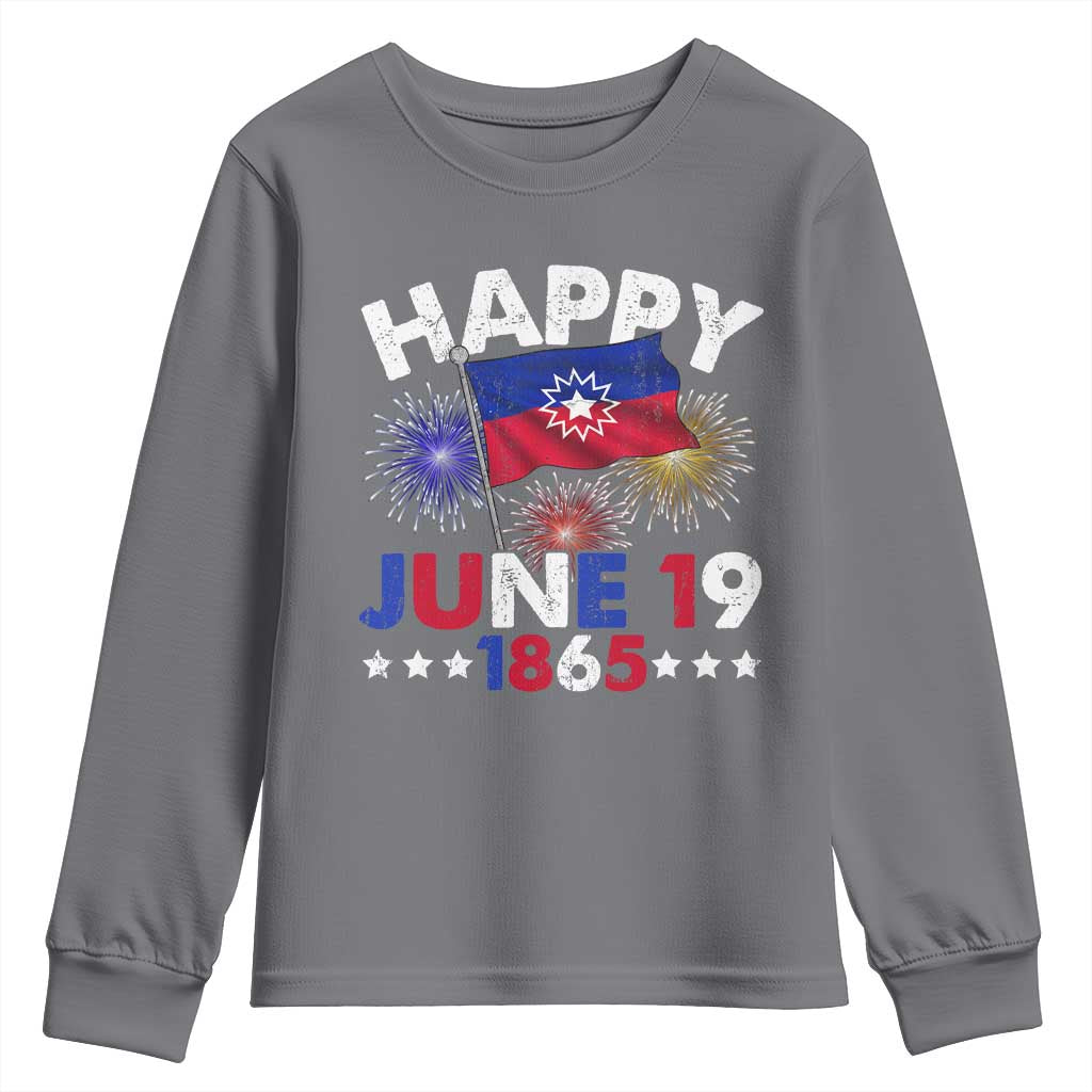 Juneteenth Flag Youth Sweatshirt Black Freedom Black History June 19 1865