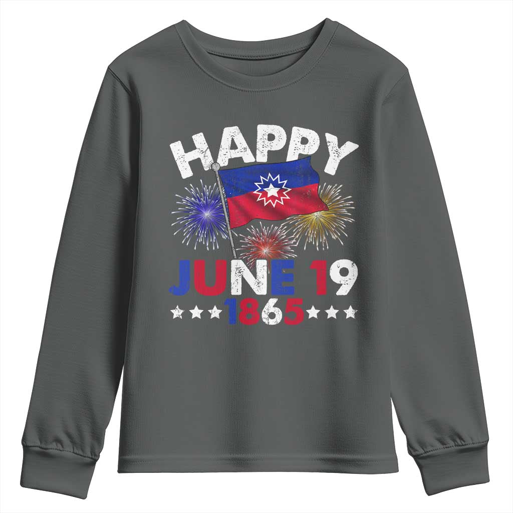 Juneteenth Flag Youth Sweatshirt Black Freedom Black History June 19 1865