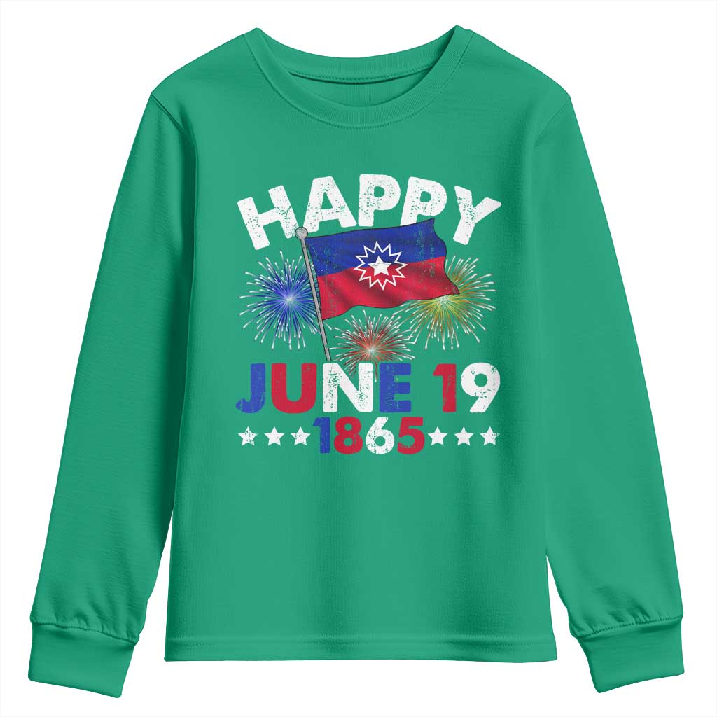 Juneteenth Flag Youth Sweatshirt Black Freedom Black History June 19 1865