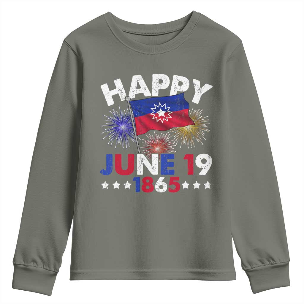 Juneteenth Flag Youth Sweatshirt Black Freedom Black History June 19 1865