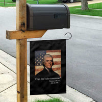 Funny 4th of July Garden Flag Thomas Jefferson That's Due Tomorrow? - Wonder Print Shop