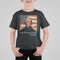 Funny 4th of July T Shirt For Kid Thomas Jefferson That's Due Tomorrow? - Wonder Print Shop