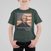 Funny 4th of July T Shirt For Kid Thomas Jefferson That's Due Tomorrow? - Wonder Print Shop