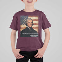Funny 4th of July T Shirt For Kid Thomas Jefferson That's Due Tomorrow? - Wonder Print Shop