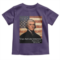 Funny 4th of July Toddler T Shirt Thomas Jefferson That's Due Tomorrow? - Wonder Print Shop