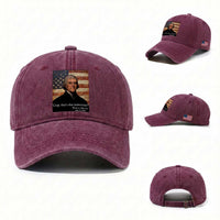 Funny 4th of July Washed Cotton Baseball Cap Thomas Jefferson That's Due Tomorrow?