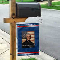 Funny 4th of July Garden Flag Thomas Jefferson That's Due Tomorrow?