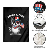 Funny Raccoon July 4th Garden Flag Patriotic Trash Panda Feral But Free - Wonder Print Shop