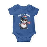 Funny Raccoon July 4th Baby Onesie Patriotic Trash Panda Feral But Free - Wonder Print Shop