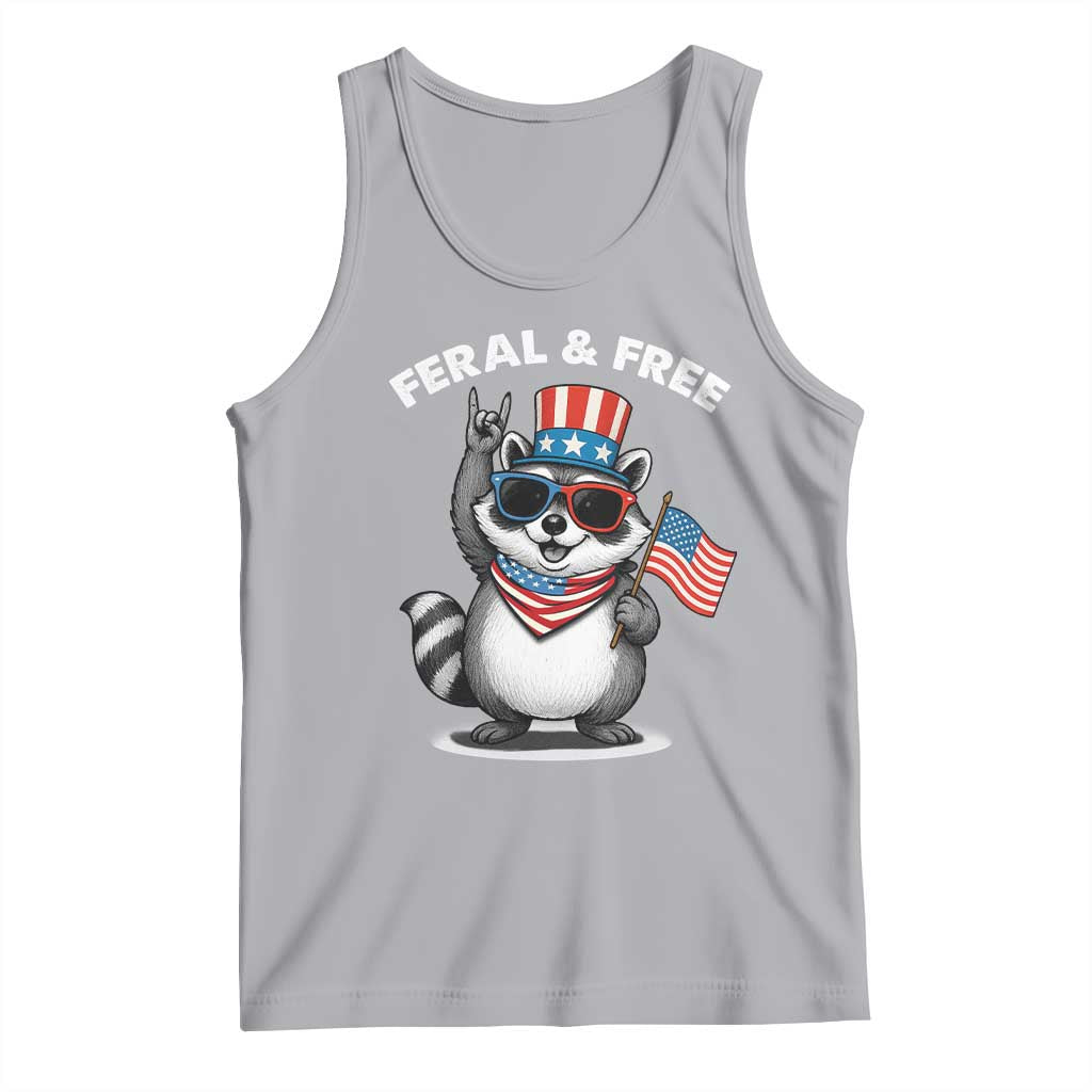 Funny Raccoon July 4th Tank Top Patriotic Trash Panda Feral But Free - Wonder Print Shop