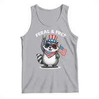 Funny Raccoon July 4th Tank Top Patriotic Trash Panda Feral But Free - Wonder Print Shop