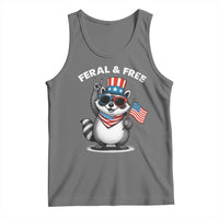 Funny Raccoon July 4th Tank Top Patriotic Trash Panda Feral But Free - Wonder Print Shop