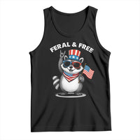 Funny Raccoon July 4th Tank Top Patriotic Trash Panda Feral But Free - Wonder Print Shop