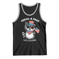 Funny Raccoon July 4th Tank Top Patriotic Trash Panda Feral But Free - Wonder Print Shop