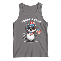 Funny Raccoon July 4th Tank Top Patriotic Trash Panda Feral But Free - Wonder Print Shop
