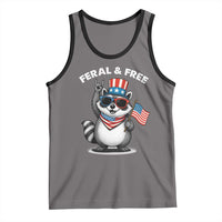 Funny Raccoon July 4th Tank Top Patriotic Trash Panda Feral But Free - Wonder Print Shop