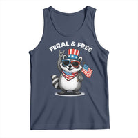 Funny Raccoon July 4th Tank Top Patriotic Trash Panda Feral But Free - Wonder Print Shop
