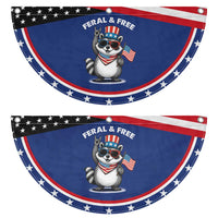 Funny Raccoon July 4th Patriotic Fan Flag Trash Panda Feral But Free