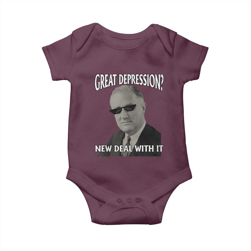 FDR Great Depression Deal With It Baby Onesie Funny History Meme