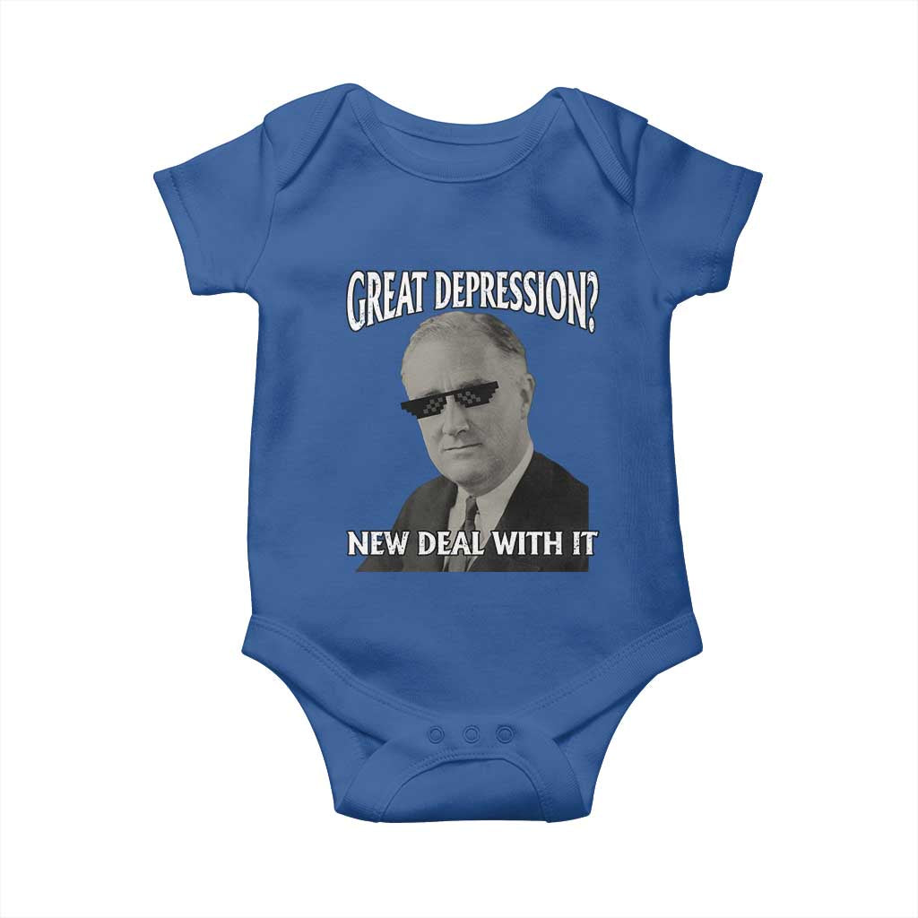 FDR Great Depression Deal With It Baby Onesie Funny History Meme
