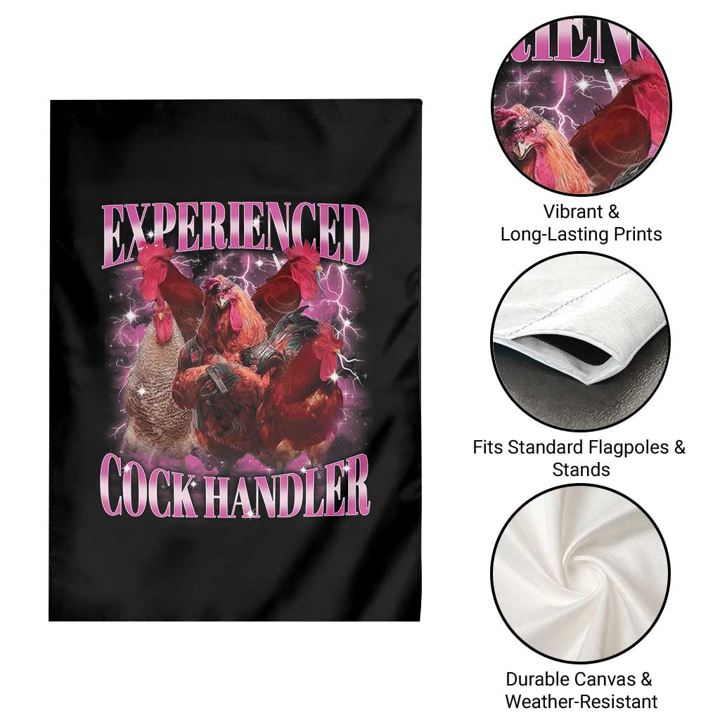Embarrassing Adult Humor Experienced Cock Handler Inappropriate Garden Flag - Wonder Print Shop