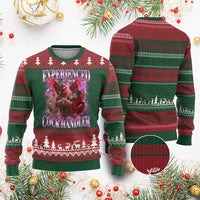 Embarrassing Adult Humor Experienced Cock Handler Inappropriate Ugly Christmas Sweater - Wonder Print Shop