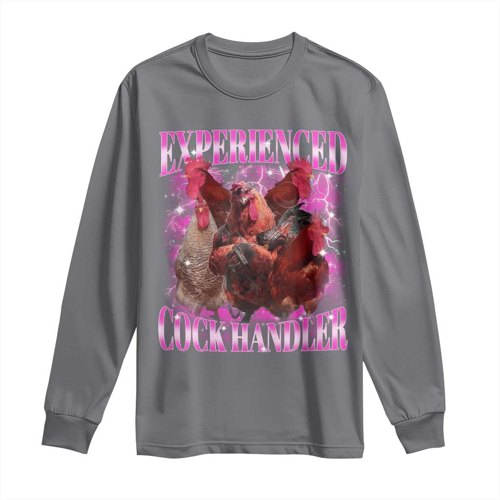 Embarrassing Adult Humor Experienced Cock Handler Inappropriate Long Sleeve Shirt - Wonder Print Shop
