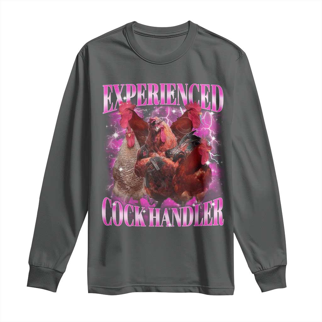 Embarrassing Adult Humor Experienced Cock Handler Inappropriate Long Sleeve Shirt - Wonder Print Shop