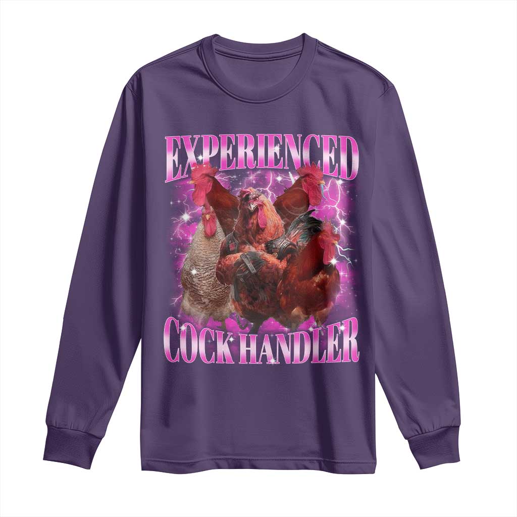Embarrassing Adult Humor Experienced Cock Handler Inappropriate Long Sleeve Shirt - Wonder Print Shop