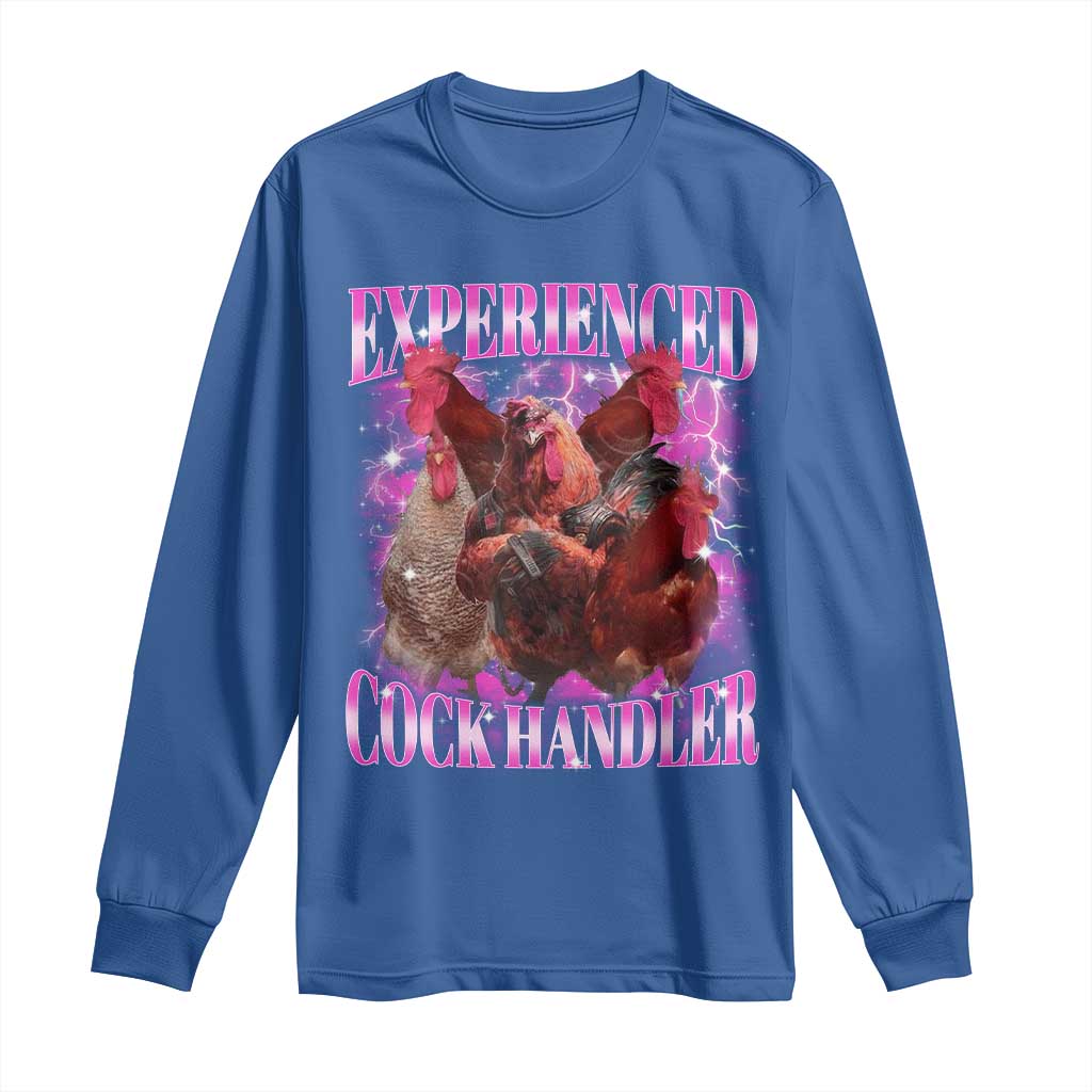 Embarrassing Adult Humor Experienced Cock Handler Inappropriate Long Sleeve Shirt - Wonder Print Shop