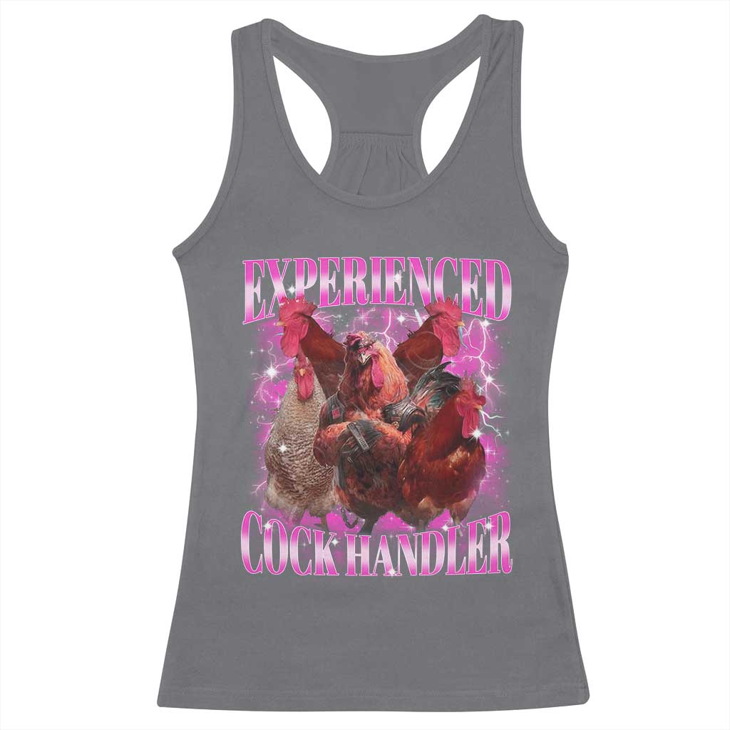 Embarrassing Adult Humor Experienced Cock Handler Inappropriate Racerback Tank Top - Wonder Print Shop