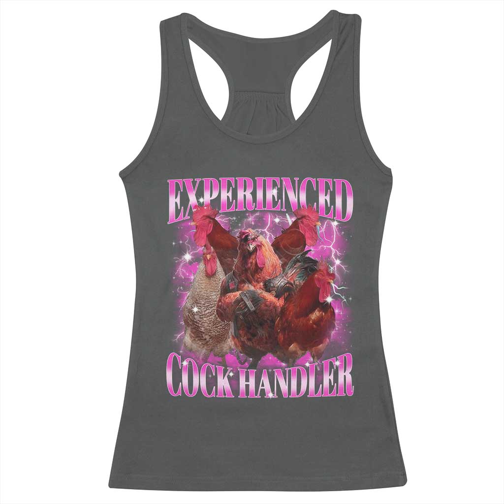 Embarrassing Adult Humor Experienced Cock Handler Inappropriate Racerback Tank Top - Wonder Print Shop