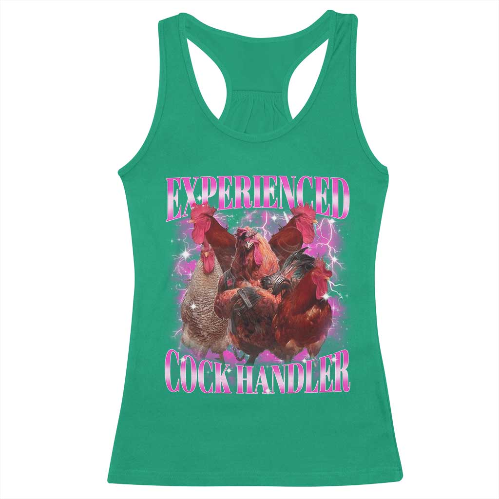 Embarrassing Adult Humor Experienced Cock Handler Inappropriate Racerback Tank Top - Wonder Print Shop