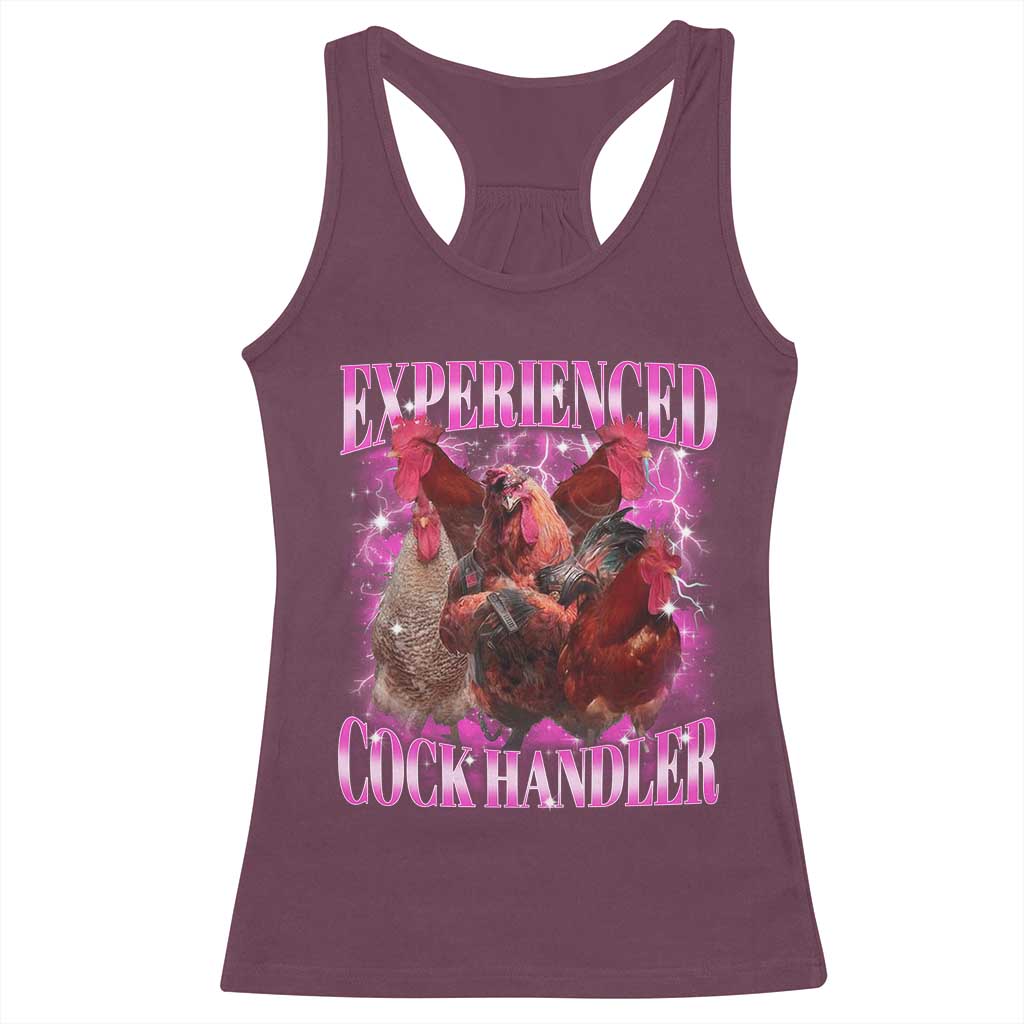 Embarrassing Adult Humor Experienced Cock Handler Inappropriate Racerback Tank Top - Wonder Print Shop